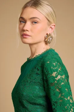 Oasis Robe Mini à Manches Bouffantes avec Détails en Dentelle Imprimée<Femme Toutes Les Robes|Satin Et Dentelle