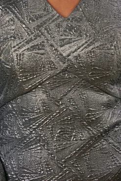 Robe Mini à Manches Bouffantes en Jacquard Petite Occasion