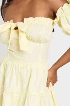 boohoo Robe Mini À Manches Bouffantes Et Buste Froncé<Femme Robes Patineuses|Robes