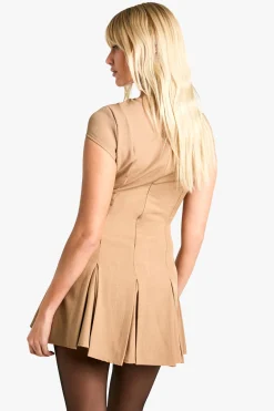 boohoo Robe Mini à Manches Cap et Plis en Boîte<Femme Tailleurs|Robes Patineuses