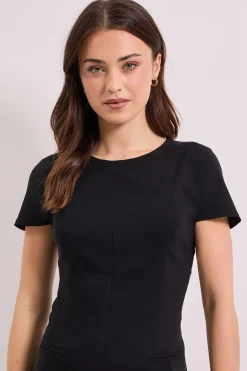 Robe Mini à Manches Courtes en Bengaline