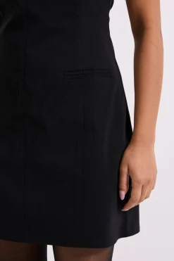 Robe Mini à Manches Courtes en Bengaline Petite Taille
