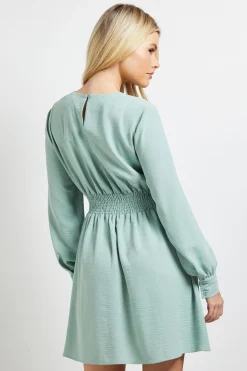 Robe Mini À Manches Longues Avec Nœud À La Taille