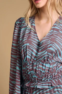 Oasis Robe Mini à Manches Longues avec Jupe Plissée Imprimée<Femme Toutes Les Robes|Robes À Manches Longues