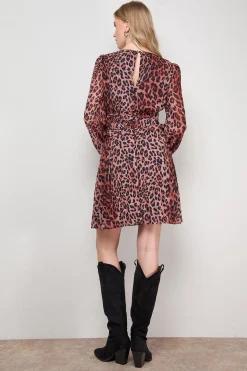 Oasis Robe Mini à Manches Longues avec Jupe Plissée Imprimée<Femme Toutes Les Robes|Robes À Manches Longues