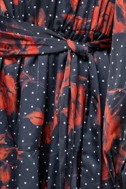 Oasis Robe Mini à Manches Longues Col Montant Imprimée Avec Ceinture<Femme Toutes Les Robes|Robes À Manches Longues