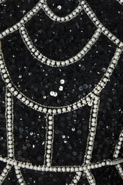 Robe Mini à Manches Longues et Sequins