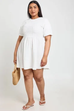 boohoo Robe Mini À Manches Volumineuses Et Texture<Femme Robes Patineuses|Robes