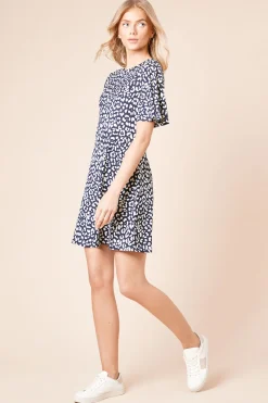 Dorothy Perkins Robe Mini Marine à Imprimé Léopard avec Manches Évasées<Femme Imprimé Léopard|Toutes Les Robes