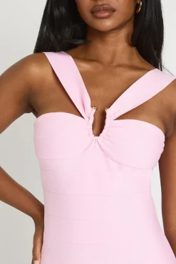 Robe Mini Moulante À Décolleté Plongeant En Bandage Premium