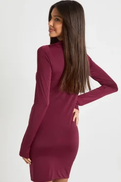 boohoo Robe Mini Moulante à Découpes Ornementées<Femme Robes Moulantes|Robes À Manches Longues
