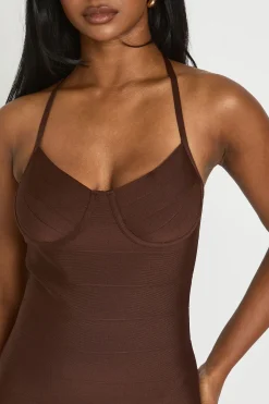 Robe Mini Moulante À Détail Sous-poitrine En Bandage Premium