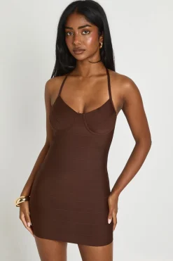 Robe Mini Moulante À Détail Sous-poitrine En Bandage Premium