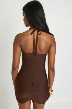 Robe Mini Moulante À Détail Sous-poitrine En Bandage Premium