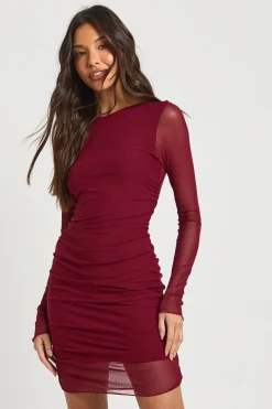 Robe Mini Moulante en Maille Froncée