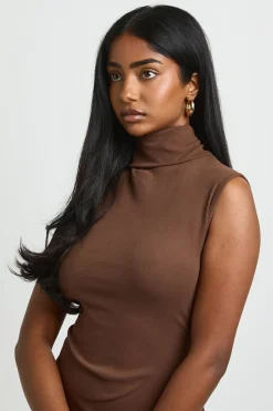 boohoo Robe Mini Moulante Sans Manches En Jersey Supersoft À Col Roulé<Femme Robes Moulantes|Basiques