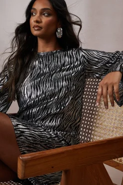 Robe Mini Métallisée Zèbre d'Occasion