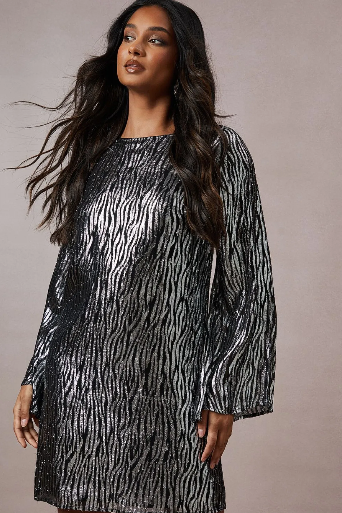 Robe Mini Métallisée Zèbre d'Occasion