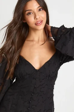 Robe Mini À Ourlet Godet Et Motif Floral Dévoré