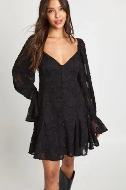Robe Mini À Ourlet Godet Et Motif Floral Dévoré