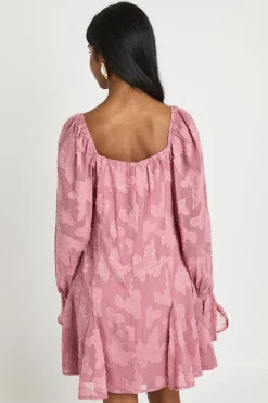 Robe Mini À Ourlet Godet Et Motif Floral Dévoré