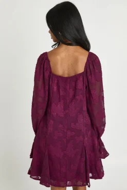 Robe Mini À Ourlet Godet Et Motif Floral Dévoré