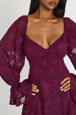 Robe Mini À Ourlet Godet Et Motif Floral Dévoré