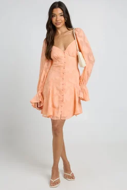Robe Mini À Ourlet Godet Motif Floral Dévoré