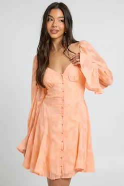 Robe Mini À Ourlet Godet Motif Floral Dévoré
