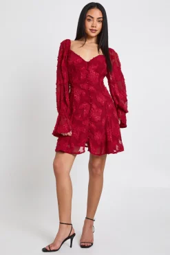 Robe Mini À Ourlet Godet Motif Floral Dévoré