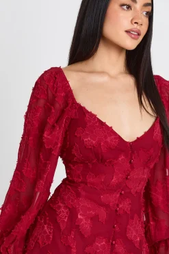 Robe Mini À Ourlet Godet Motif Floral Dévoré