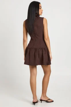 Robe Mini à Ourlet Tombant Texturé
