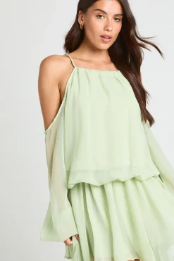 Robe Mini Pastel À Manches Volumineuses