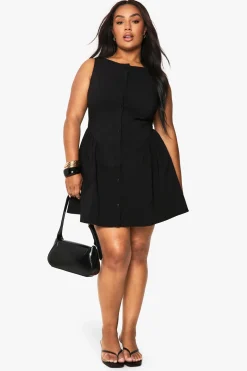 boohoo Robe mini patineuse à boutons pour grandes tailles<Femme Robes Patineuses|Robes