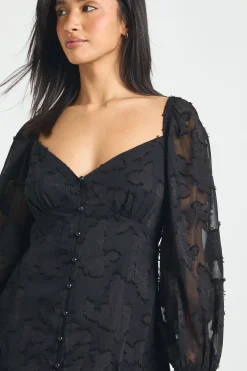 Robe Mini Patineuse À Godets Et Motif Floral Dévoré Petite