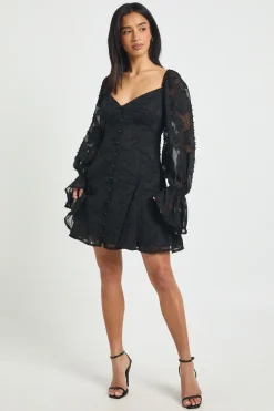Robe Mini Patineuse À Godets Et Motif Floral Dévoré Petite