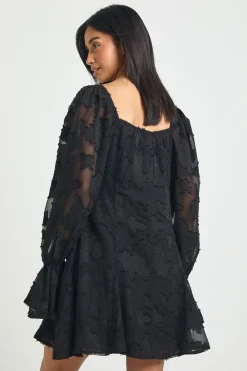 Robe Mini Patineuse À Godets Et Motif Floral Dévoré Petite