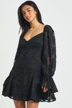 Robe Mini Patineuse À Godets Et Motif Floral Dévoré Petite