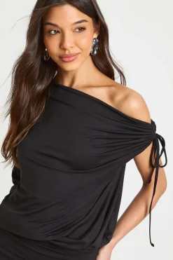 boohoo Robe mini à épaule drapée Soft Touch<Femme Robes T-Shirt|Robes