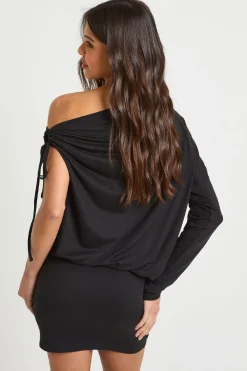 boohoo Robe mini à épaule drapée Soft Touch<Femme Robes T-Shirt|Robes