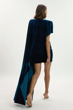 KarenMillen Robe Mini à Épaules Cape en Jersey Stretch<Femme Robes Mi-Longues|Robes