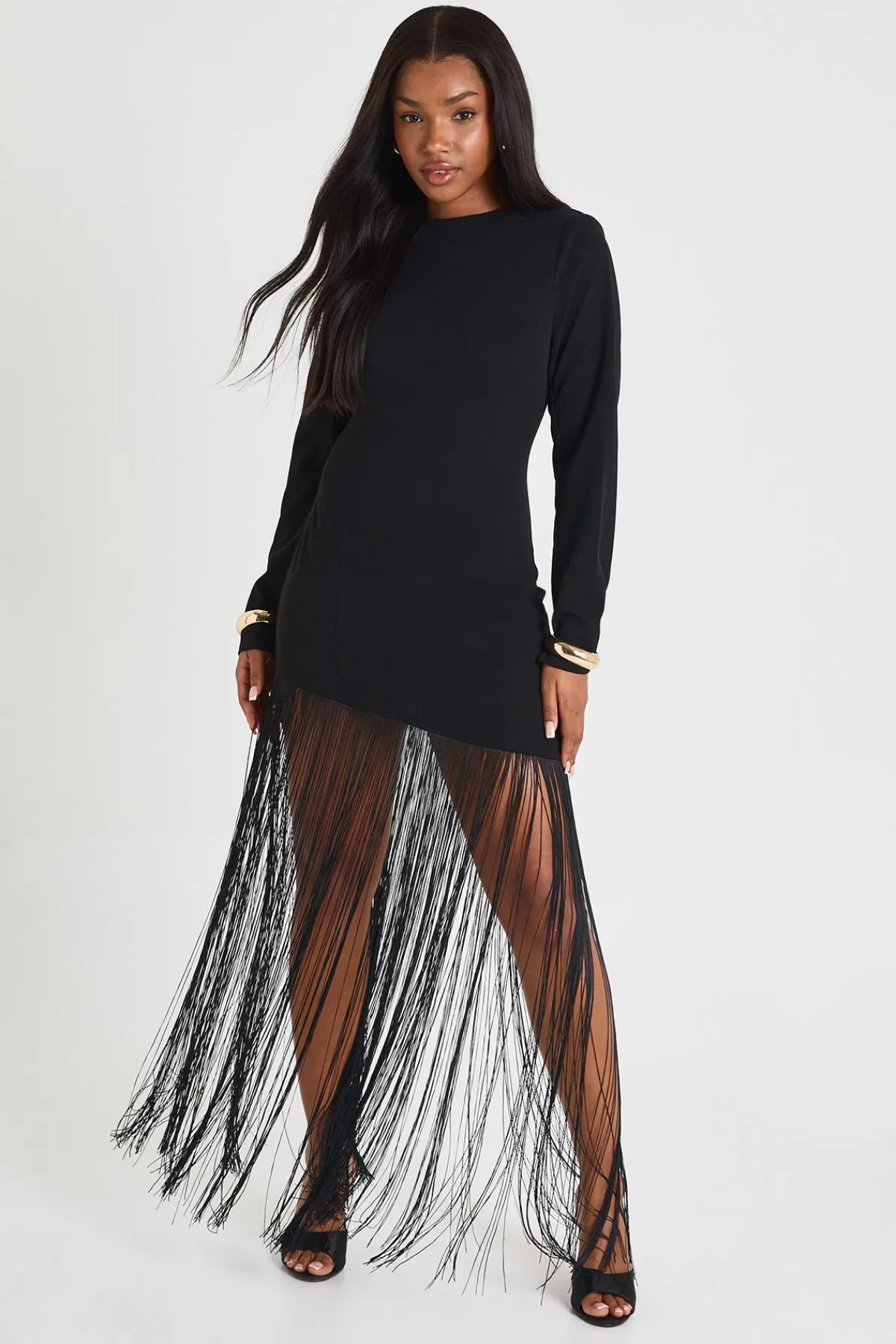 boohoo ROBE MINI À ÉPAULETTES ET FRANGES<Femme Toutes Les Robes|Robes Longues