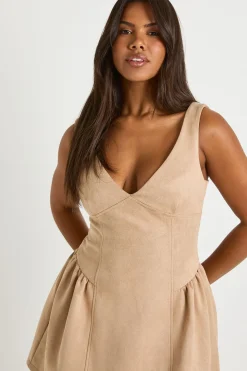 Robe mini paysanne en synthétique