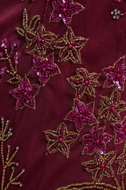 KarenMillen Robe Mini Petite en Organdi Tissé Ornée d'Appliques Florales<Femme Robes À Manches Longues|Robes