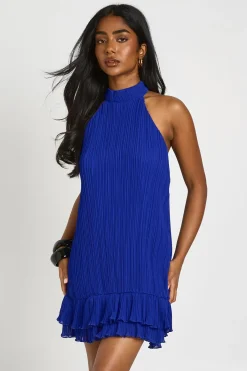 boohoo Robe Mini Plissée À Double Volant<Femme Robes|Robes De Soirée Chic