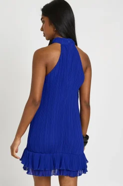 boohoo Robe Mini Plissée À Double Volant<Femme Robes|Robes De Soirée Chic