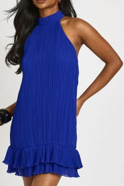 boohoo Robe Mini Plissée À Double Volant<Femme Robes|Robes De Soirée Chic