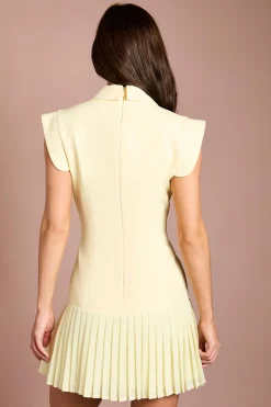Robe Mini Plissée En Crêpe Ajustée