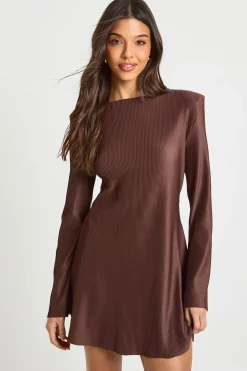 Robe Mini Plissée à Manches Évasées