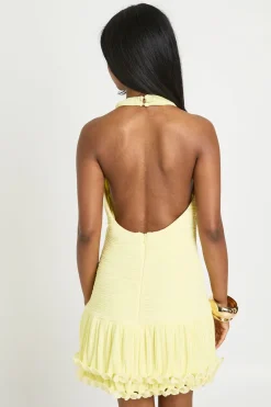 Robe Mini Plissée À Ourlet Volant Plissé